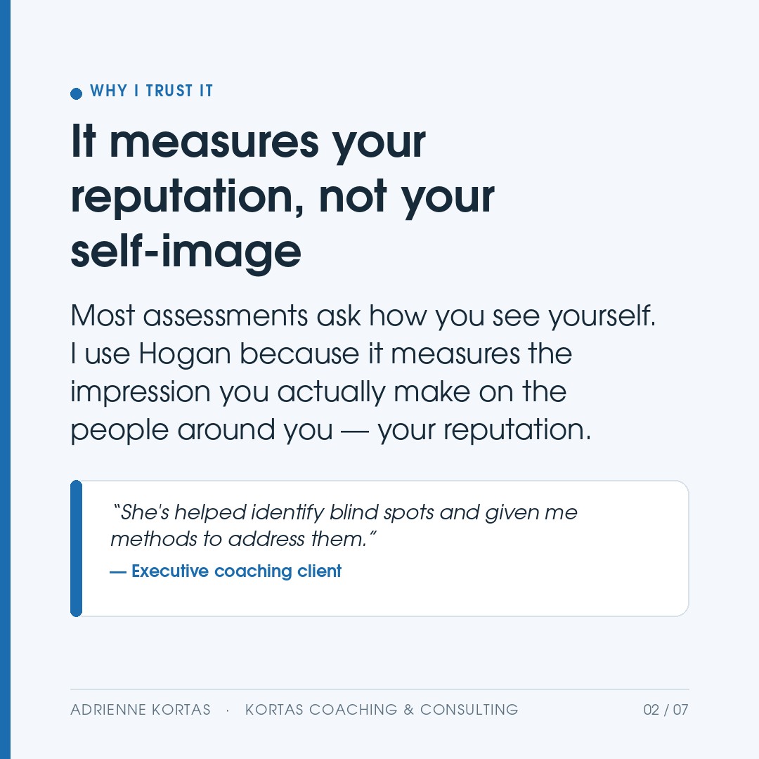 It measures your reputation, not your self-image — the impression you make on the people around you.