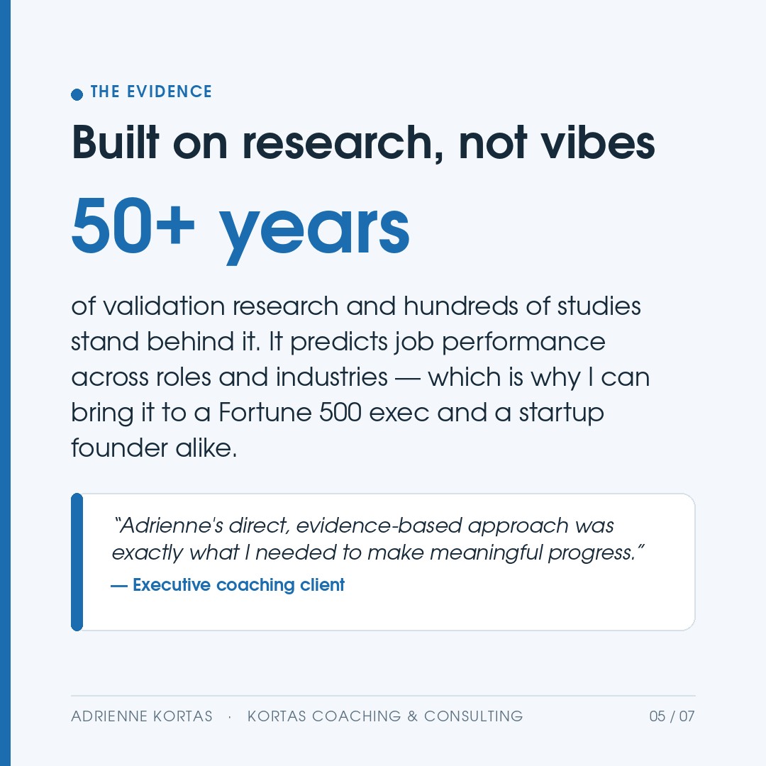 Built on research, not vibes — 50-plus years of validation and hundreds of studies.